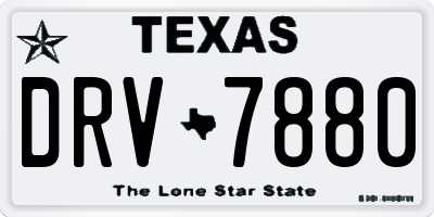 TX license plate DRV7880