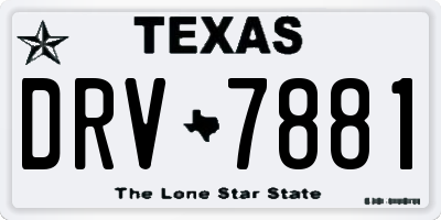 TX license plate DRV7881