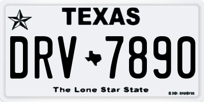 TX license plate DRV7890
