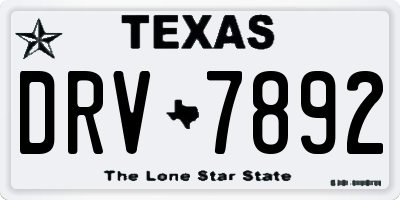 TX license plate DRV7892