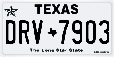 TX license plate DRV7903