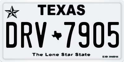TX license plate DRV7905