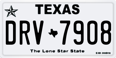 TX license plate DRV7908