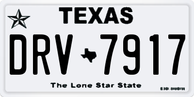 TX license plate DRV7917