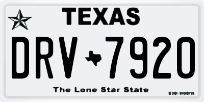 TX license plate DRV7920