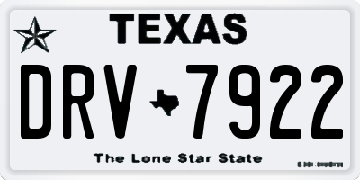 TX license plate DRV7922