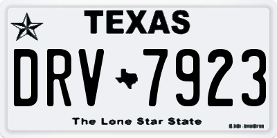 TX license plate DRV7923