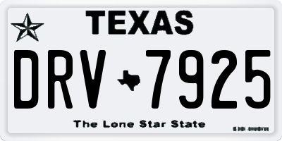 TX license plate DRV7925