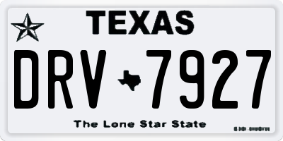 TX license plate DRV7927