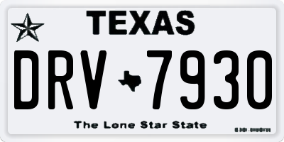 TX license plate DRV7930