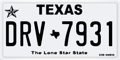 TX license plate DRV7931