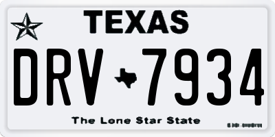 TX license plate DRV7934