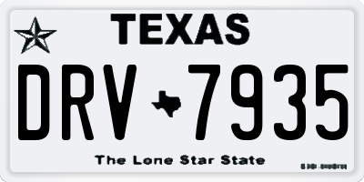 TX license plate DRV7935