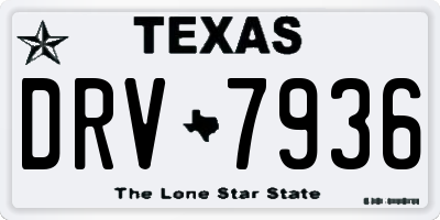 TX license plate DRV7936