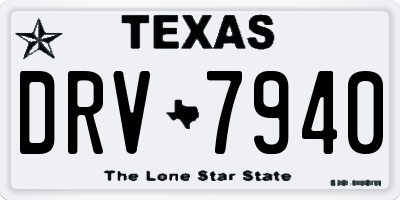 TX license plate DRV7940