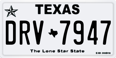 TX license plate DRV7947