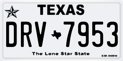 TX license plate DRV7953