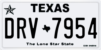 TX license plate DRV7954