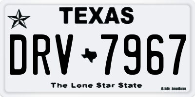 TX license plate DRV7967