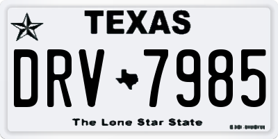 TX license plate DRV7985