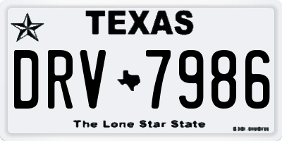 TX license plate DRV7986