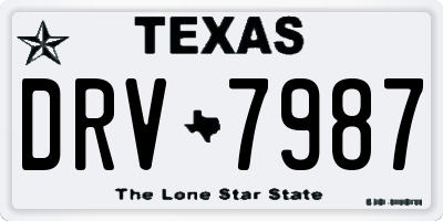 TX license plate DRV7987