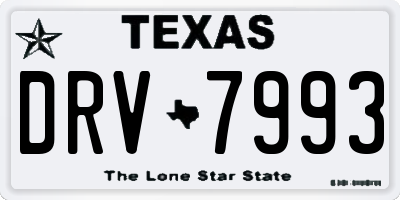 TX license plate DRV7993