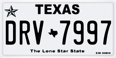 TX license plate DRV7997