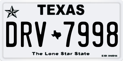 TX license plate DRV7998