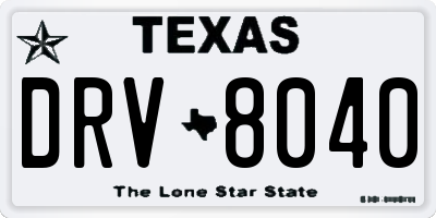 TX license plate DRV8040