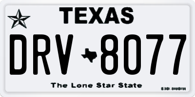 TX license plate DRV8077