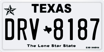 TX license plate DRV8187