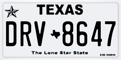 TX license plate DRV8647