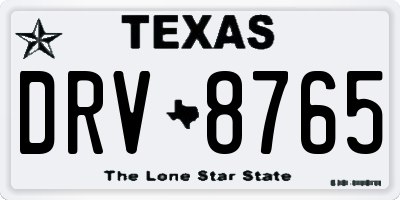 TX license plate DRV8765