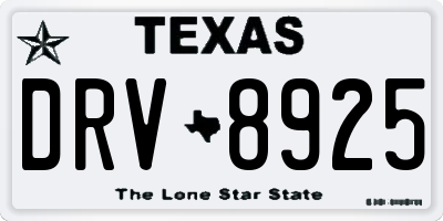 TX license plate DRV8925