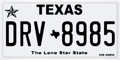 TX license plate DRV8985