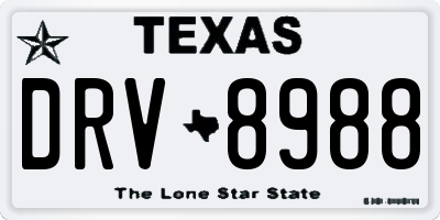 TX license plate DRV8988