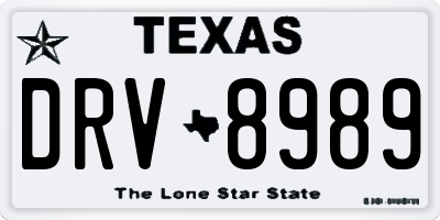 TX license plate DRV8989