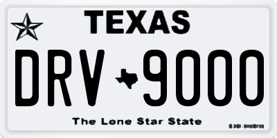 TX license plate DRV9000