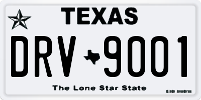 TX license plate DRV9001