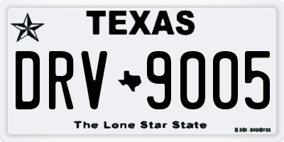 TX license plate DRV9005