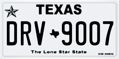 TX license plate DRV9007