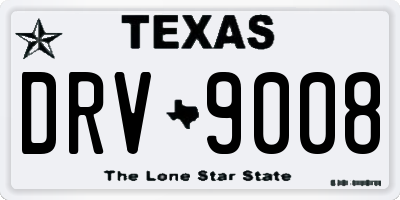 TX license plate DRV9008