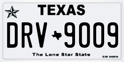 TX license plate DRV9009