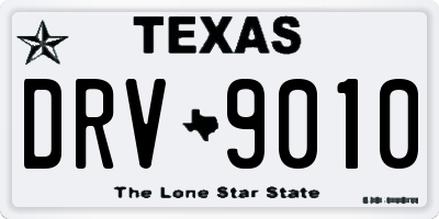 TX license plate DRV9010