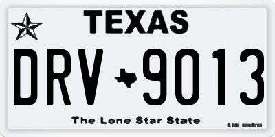 TX license plate DRV9013