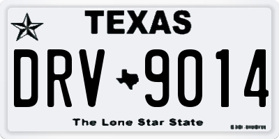 TX license plate DRV9014