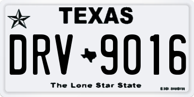 TX license plate DRV9016