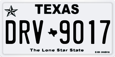 TX license plate DRV9017