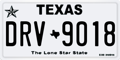 TX license plate DRV9018